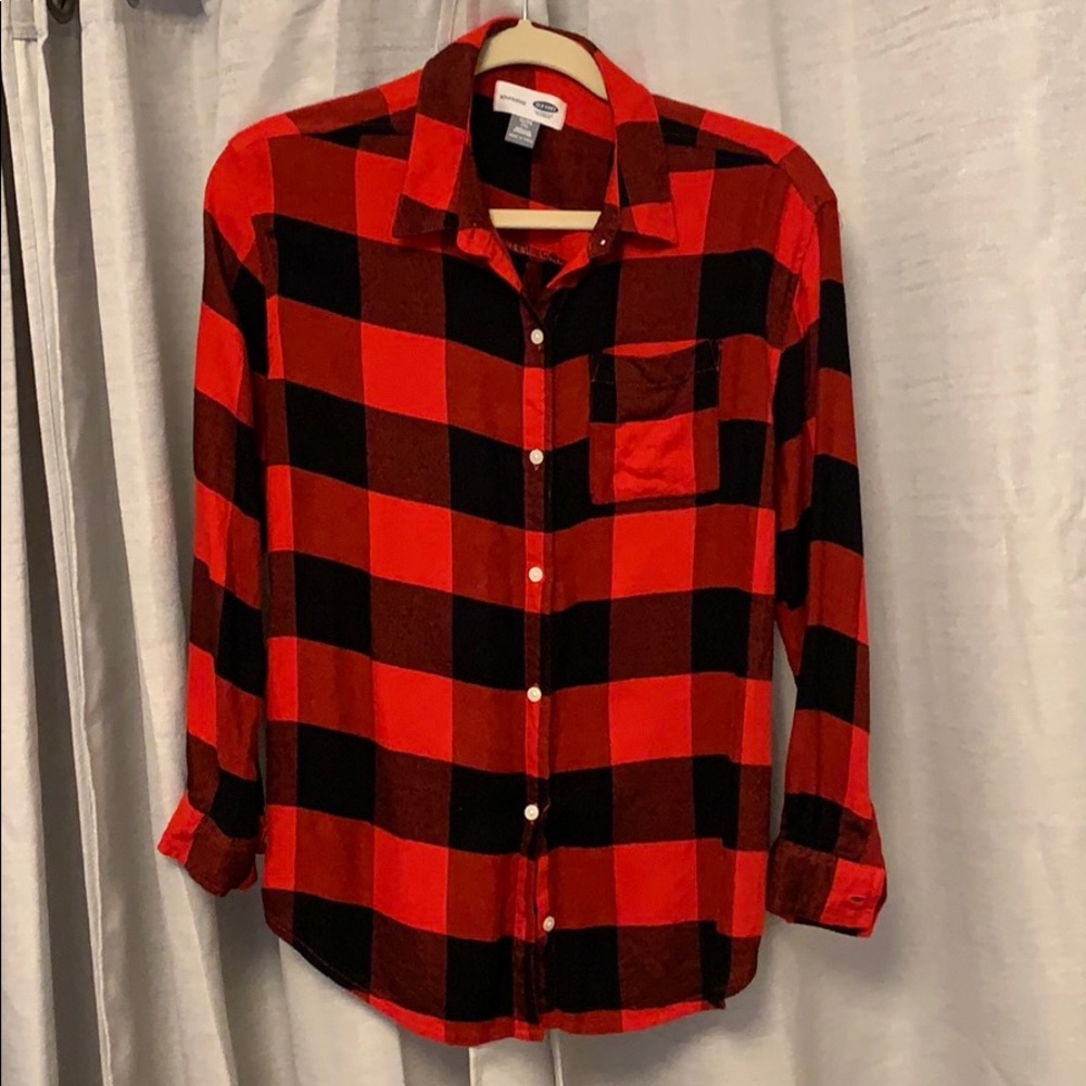 Plain red flannel